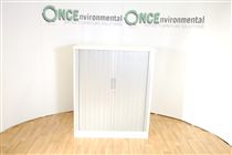 1200H x 600D x 1000W white tambour door cupboard 